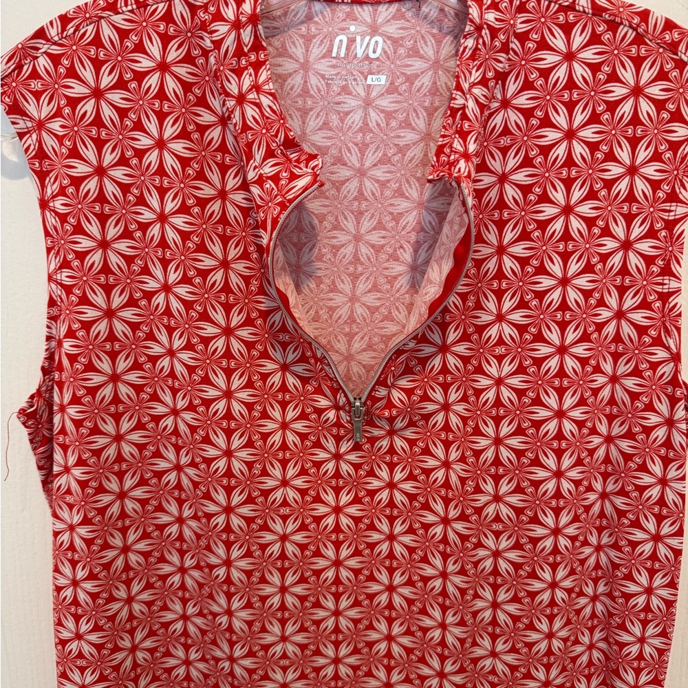 Women's Red Patterned Top - Picture 4 of 7
